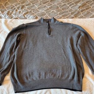 Tailorbyrd Men's Charcoal Zip-Up Sweater